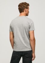 ⁦גברים 4N8XB1001 Pepe Jeans חוואר אפור חולצת טריקו כותנה לוגו מודפס⁩ – תמונה ⁦4⁩