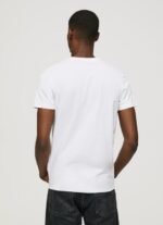 ⁦גברים 4N8XB1002 Pepe Jeans לבן חולצת טריקו מכותנה עם שרוולים קצרים⁩ – תמונה ⁦4⁩