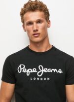 גברים 4N8XB1003 Pepe Jeans שָׁחוֹר חולצת טריקו מכותנה עם שרוולים קצרים