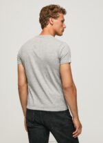 ⁦גברים 4N8XB1004 Pepe Jeans חוואר אפור חולצת טריקו מכותנה עם שרוולים קצרים⁩ – תמונה ⁦3⁩