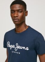 ⁦גברים 4N8XB1005 Pepe Jeans חיל הים חולצת טריקו מכותנה עם שרוולים קצרים⁩ – תמונה ⁦2⁩