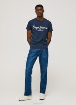 ⁦גברים 4N8XB1005 Pepe Jeans חיל הים חולצת טריקו מכותנה עם שרוולים קצרים⁩ – תמונה ⁦3⁩