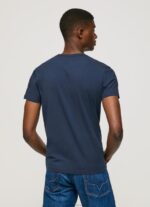 ⁦גברים 4N8XB1005 Pepe Jeans חיל הים חולצת טריקו מכותנה עם שרוולים קצרים⁩ – תמונה ⁦5⁩