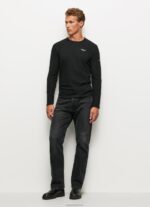 ⁦גברים 4N8XB1008 Pepe Jeans שָׁחוֹר חולצת כותנה עם שרוולים ארוכים⁩ – תמונה ⁦2⁩