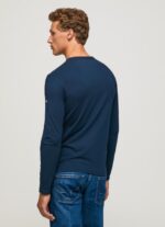 ⁦גברים 4N8XB1009 Pepe Jeans חיל הים חולצת כותנה עם שרוולים ארוכים⁩ – תמונה ⁦4⁩