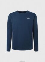 ⁦גברים 4N8XB1009 Pepe Jeans חיל הים חולצת כותנה עם שרוולים ארוכים⁩ – תמונה ⁦5⁩
