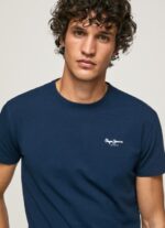 ⁦גברים 4N8XB1010 Pepe Jeans חיל הים חולצת טריקו כותנה לוגו מודפס⁩ – תמונה ⁦3⁩
