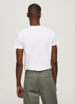 ⁦גברים 4N8XB1011 Pepe Jeans לבן חולצת טריקו כותנה לוגו מודפס⁩ – תמונה ⁦4⁩