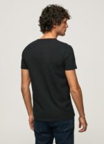 ⁦גברים 4N8XB1012 Pepe Jeans שָׁחוֹר חולצת טריקו כותנה לוגו מודפס⁩ – תמונה ⁦4⁩