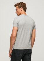 ⁦גברים 4N8XB1013 Pepe Jeans חוואר אפור חולצת טריקו כותנה לוגו מודפס⁩ – תמונה ⁦4⁩