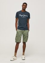 ⁦גברים 4N8XB1015 Pepe Jeans אִינדִיגוֹ חולצת טריקו עם לוגו מודפס של essentialenim⁩ – תמונה ⁦2⁩