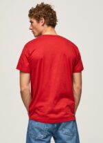 ⁦גברים 4N8XB1016 Pepe Jeans סטודיו אדום חולצת טריקו כותנה לוגו מודפס⁩ – תמונה ⁦4⁩
