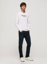 ⁦גברים 4N8XB1018 Pepe Jeans לבן חולצת טריקו כותנה לוגו מודפס⁩ – תמונה ⁦2⁩