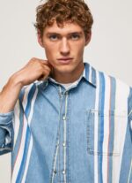 ⁦גברים 4N8XB1021 Pepe Jeans דֵנִים חולצת ג'ינס אוברסייז של דבון⁩ – תמונה ⁦4⁩