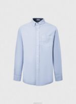 ⁦גברים 4N8XB1027 Pepe Jeans כחול אקונומיקה חולצת אוקספורד בכושר רגיל של fabio⁩ – תמונה ⁦5⁩