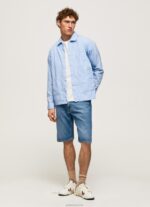 ⁦גברים 4N8XB1030 Pepe Jeans כחול אקונומיקה חולצת למברט פיל א פיל ישר בכושר⁩ – תמונה ⁦2⁩