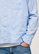 ⁦גברים 4N8XB1030 Pepe Jeans כחול אקונומיקה חולצת למברט פיל א פיל ישר בכושר⁩ – תמונה ⁦5⁩