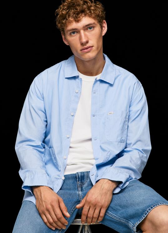 d792d791d7a8d799d79d_4n8xb1030_pepe_jeans_d79bd797d795d79c_d790d7a7d795d7a0d795d79ed799d7a7d794_d797d795d79cd7a6d7aa_d79cd79ed79.jpg גברים 4N8XB1030 Pepe Jeans כחול אקונומיקה חולצת למברט פיל א פיל ישר בכושר – תמונה 1