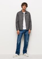 ⁦גברים 4N8XB1047 Pepe Jeans שטוף שחור חולצת אריג בגזרה רגועה⁩ – תמונה ⁦2⁩