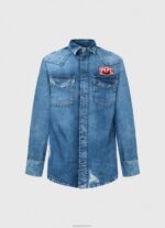 ⁦גברים 4N8XB1049 Pepe Jeans דֵנִים noah חולצת ג'ינס בכושר רגיל⁩ – תמונה ⁦5⁩
