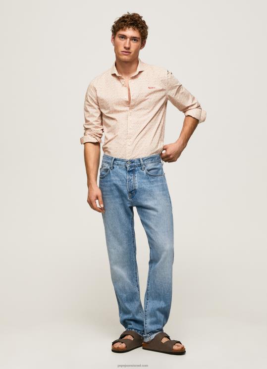 d792d791d7a8d799d79d_4n8xb1053_pepe_jeans_d7a6d791d7a2_d7a7d7a8d79d_d797d795d79cd7a6d7aa_d7a4d795d7a4d79cd799d79f_d7a9d79c_d79cd7.jpg גברים 4N8XB1053 Pepe Jeans צבע קרם חולצת פופלין של לוקוס בגזרה קלה – תמונה 1