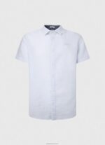 ⁦גברים 4N8XB1054 Pepe Jeans כחול אקונומיקה חולצת פרקר עם שרוולים קצרים⁩ – תמונה ⁦5⁩