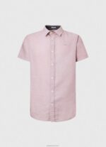⁦גברים 4N8XB1058 Pepe Jeans ורוד אקונומיקה חולצת פרקר עם שרוולים קצרים⁩ – תמונה ⁦5⁩