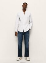 ⁦גברים 4N8XB1064 Pepe Jeans לבן חולצת דובי פסים של ליסלטון⁩ – תמונה ⁦2⁩