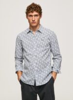 גברים 4N8XB1070 Pepe Jeans לבן חולצת פופלין lou slim fit