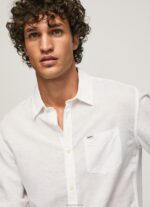 ⁦גברים 4N8XB1073 Pepe Jeans לבן חולצת פרקר עם שרוולים ארוכים⁩ – תמונה ⁦3⁩
