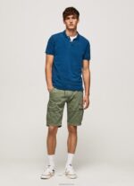 ⁦גברים 4N8XB1079 Pepe Jeans אִינדִיגוֹ חולצת פולו כותנה עם אפקט בלוי⁩ – תמונה ⁦2⁩