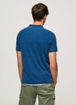 ⁦גברים 4N8XB1079 Pepe Jeans אִינדִיגוֹ חולצת פולו כותנה עם אפקט בלוי⁩ – תמונה ⁦4⁩