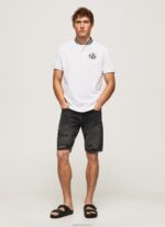 ⁦גברים 4N8XB1087 Pepe Jeans לבן חולצת פולו צווארון בייסבול⁩ – תמונה ⁦2⁩