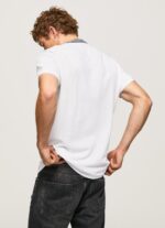 ⁦גברים 4N8XB1087 Pepe Jeans לבן חולצת פולו צווארון בייסבול⁩ – תמונה ⁦4⁩