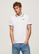 ⁦גברים 4N8XB1091 Pepe Jeans תפוז דלעת חולצת פולו בהדפס פסים⁩ – תמונה ⁦3⁩