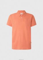 ⁦גברים 4N8XB1091 Pepe Jeans תפוז דלעת חולצת פולו בהדפס פסים⁩ – תמונה ⁦4⁩