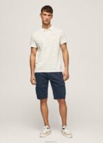 ⁦גברים 4N8XB1092 Pepe Jeans צבע קרם חולצת פולו בהדפס פסים⁩ – תמונה ⁦2⁩