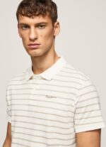 ⁦גברים 4N8XB1092 Pepe Jeans צבע קרם חולצת פולו בהדפס פסים⁩ – תמונה ⁦3⁩