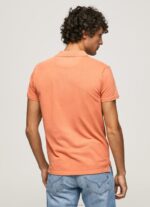 ⁦גברים 4N8XB1095 Pepe Jeans תפוז דלעת חולצת פולו פיקה עם לוגו רקום⁩ – תמונה ⁦4⁩