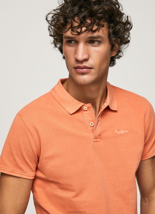 d792d791d7a8d799d79d_4n8xb1095_pepe_jeans_d7aad7a4d795d796_d793d79cd7a2d7aa_d797d795d79cd7a6d7aa_d7a4d795d79cd795_d7a4d799d7a7d7.jpg גברים 4N8XB1095 Pepe Jeans תפוז דלעת חולצת פולו פיקה עם לוגו רקום – תמונה 1