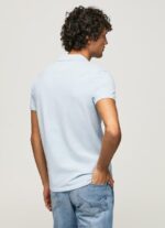 ⁦גברים 4N8XB1096 Pepe Jeans כחול אקונומיקה חולצת פולו פיקה עם לוגו רקום⁩ – תמונה ⁦4⁩