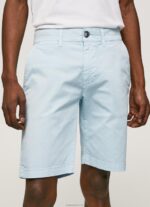 ⁦גברים 4N8XB1115 Pepe Jeans כחול אקונומיקה מכנסי צ'ינו קצרים מכותנה⁩ – תמונה ⁦3⁩