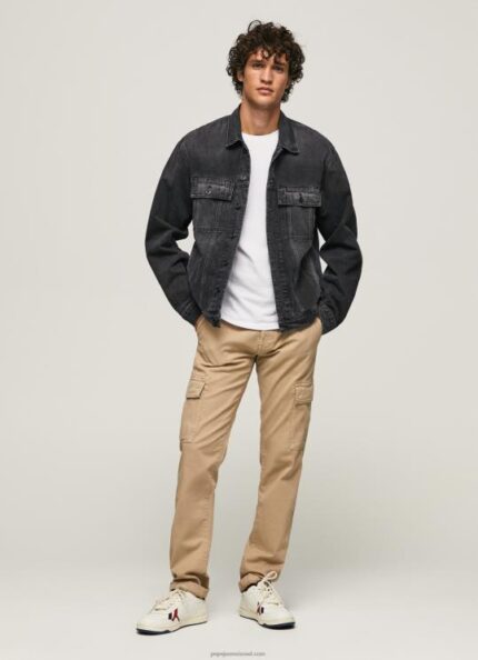גברים 4N8XB1127 Pepe Jeans גָמָל מכנסי צ'ינו בהתאמה רגילה של שון