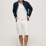 גברים 4N8XB1128 Pepe Jeans שֶׁנהָב מכנסי ארקין צ'ינו עם קפלים