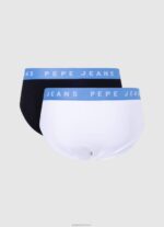 ⁦גברים 4N8XB1149 Pepe Jeans לבן 2 תחתוני כותנה נמתחים⁩ – תמונה ⁦2⁩