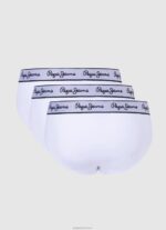 ⁦גברים 4N8XB1156 Pepe Jeans לבן תחתוני כותנה אלסטיים 3 מארז⁩ – תמונה ⁦2⁩