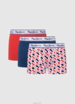 ⁦גברים 4N8XB1157 Pepe Jeans חוואר אפור תחתוני כותנה אלסטיים 3 מארז⁩ – תמונה ⁦5⁩