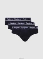 גברים 4N8XB1158 Pepe Jeans שָׁחוֹר תחתוני כותנה אלסטיים 3 מארז