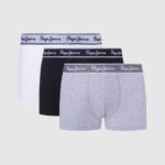 גברים 4N8XB1160 Pepe Jeans חוואר אפור 3 קופסאות כותנה נמתחות