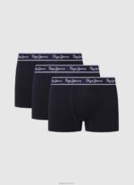 גברים 4N8XB1161 Pepe Jeans שָׁחוֹר 3 קופסאות כותנה נמתחות